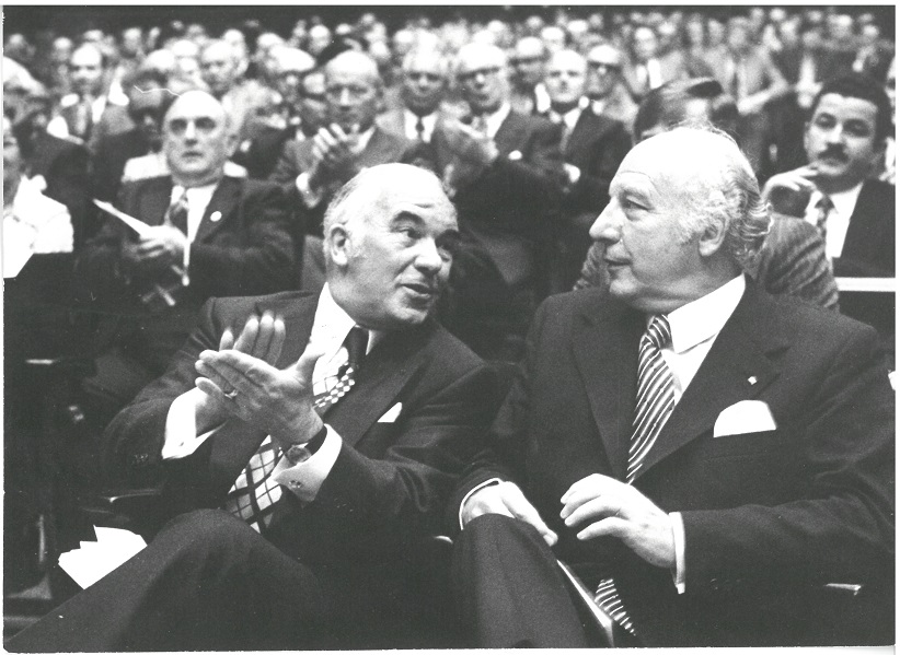 Mitte der 1970er: BVR-Präsident Dr. Horst Baumann (links) neben Bundespräsident Walter Scheel (rechts). 