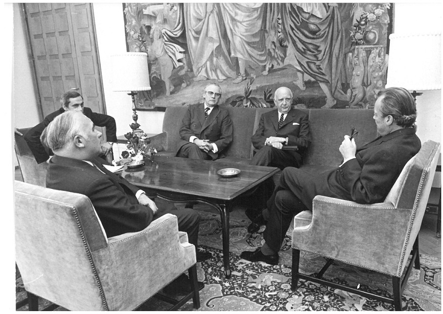 14. März 1972: Die BVR-Spitze im Gespräch mit Bundeskanzler Willy Brandt. Links: BVR-Präsident Dr. Horst Baumann, rechts Willy Brandt.